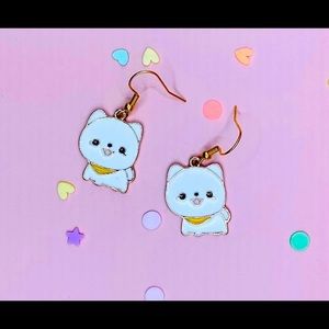 Shiba dog enamel earrings